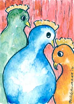 Brown Eggs Or Blue Margaret Schumann North Prairie WI watercolor & ink